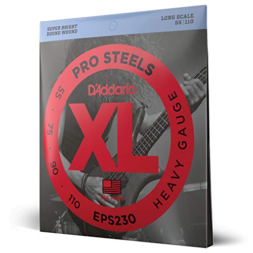 D'Addario XL ProSteels Bass Guitar Strings - EPS230 - Long Scale - Heavy, 40-95 - Long Scale - Heavy, 55-110