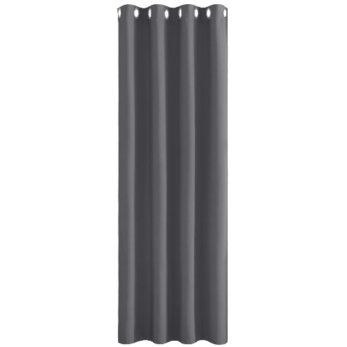 PONY DANCE Thermovorhang Kälteschutz Haustür - 1 Stück H 210 x B 132 cm Verdunkelungsvorhang Grau Wärmeisolierende Vorhänge Wohnzimmer Gardinen mit Ösen Vorhang Isolierend Kälteschutz