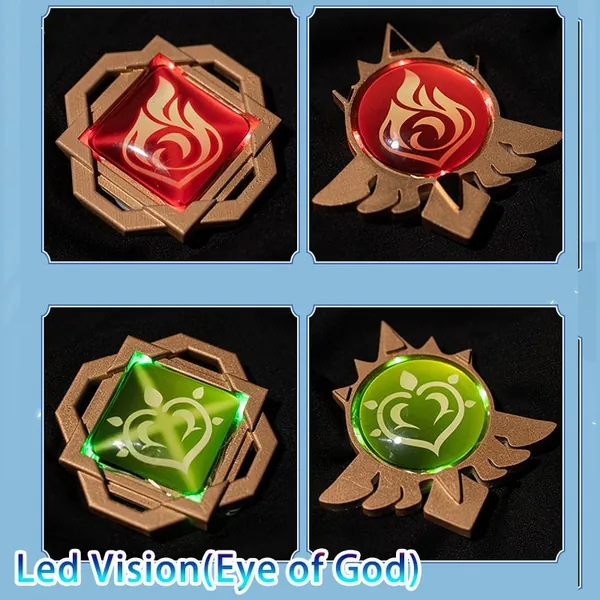 Game Genshin Impact Vision "Eye of God" Led Cosplay Props Halloween Cosplay Party Costume Props