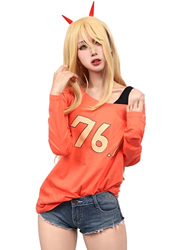 C-ZOFEK 76.1 Cosplay Costume T-Shirt with Sleeveless Halter top - Medium - Orange