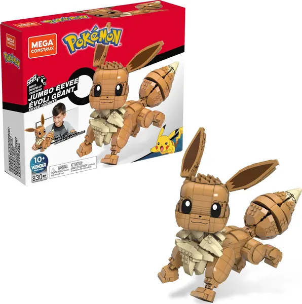 Mega Construx Pokemon Jumbo Eevee Construction Set with Character Figures, Building Toys for Kids (824 Pieces)