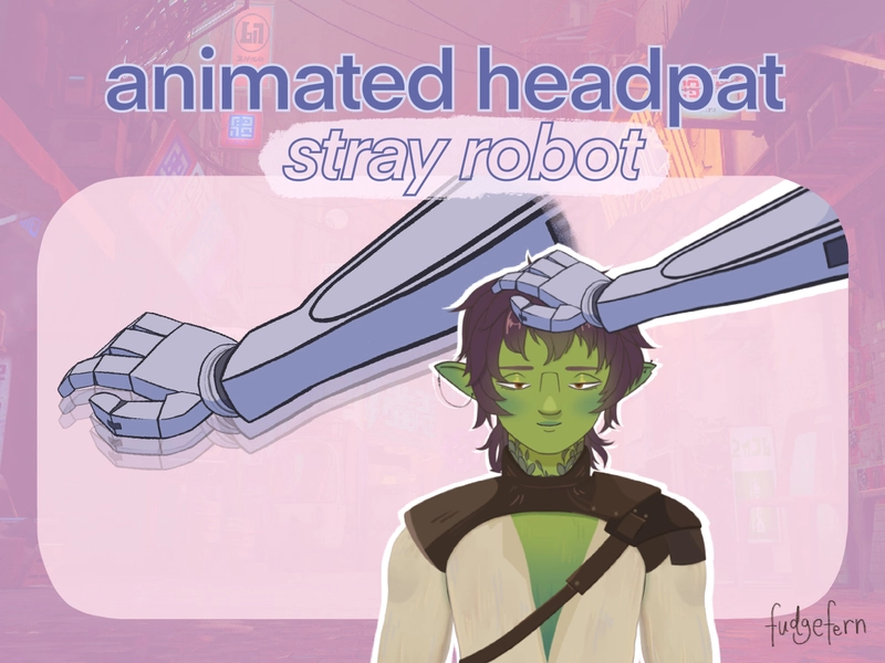 Animated Stray Robot Headpat - Twitch & Livestreaming Vtuber/PNGTuber Asset