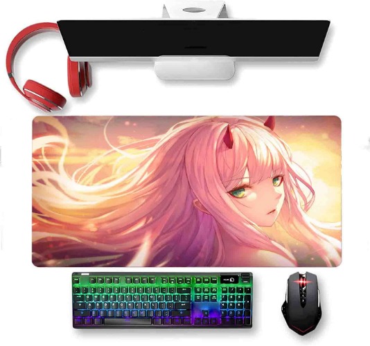 Extended Gaming Anime Mouse pad, Large Gaming Mousepad, Desk Mat, Waterproof Anti-Dirty Non Slip Stitched Edges Keyboard Mat, Perfect for Video Games (Style6,13.7in×24in) - 13.7in×24in Style6