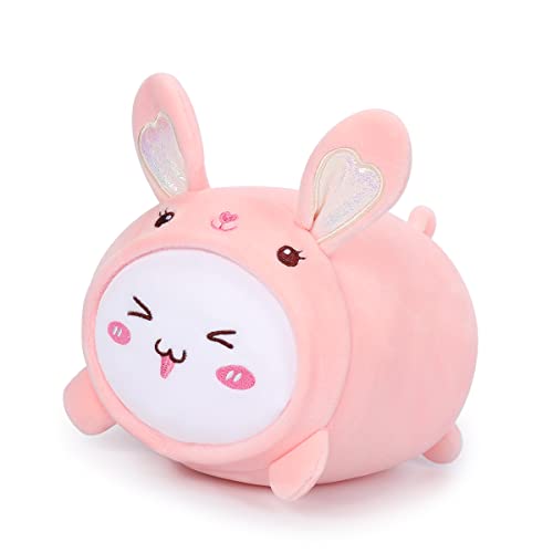 AIXINI Cute Cat Rabbit Plush Pillow 8” Kitten Bunny Stuffed Animal, Soft Kawaii Cat Plushie with Rabbit Outfit Costume, Hugging Plush Squishy Pillow Toy Gifts for Kids - Rabbit Cat - 8 inch