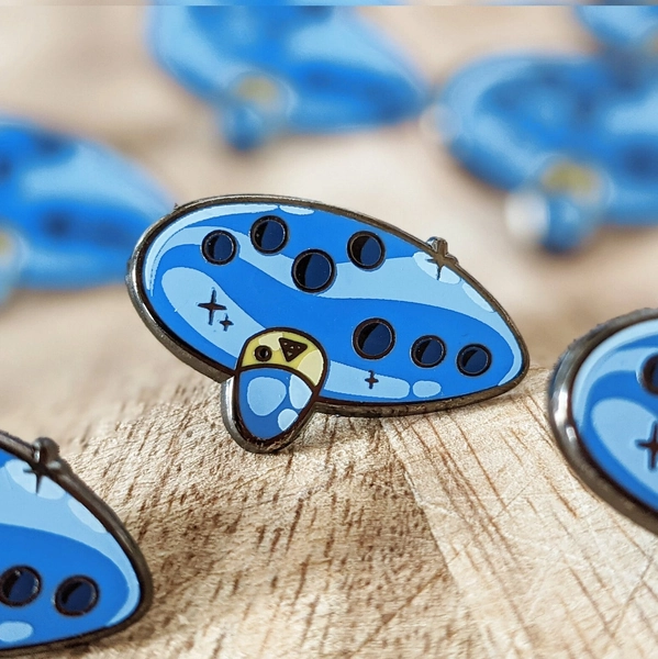 Ocarina Enamel Pin from Zelda Ocarina of Time (NEW SIZE & COLORS!)
