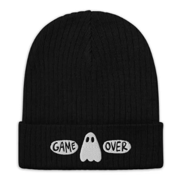 Game Over Ghost | Recycled cuffed beanie