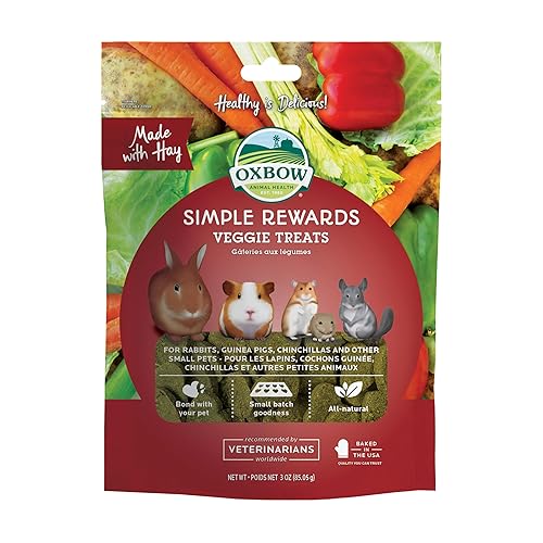 Oxbow Simple Rewards Veggie and Hay Blend Treats for Rabbits, Guinea Pigs, Chinchillas, and Small Pets 3 Ounce (Pack of 1) - Veggie - 3 Ounce (Pack of 1)