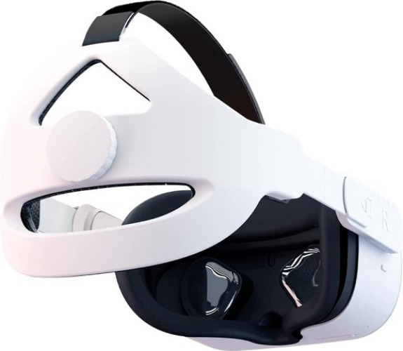 YONO Elite Strap met VR Cover geschikt voor Oculus Quest 2 - Verstelbare Comfortabele Strap met Hoofdkussen Meta Quest 2 - 3D Bril Accessoires - Wit