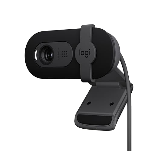 Logitech Brio 101 Full HD 1080p Webcam for Meetings and Streaming, Auto-Light Balance, Built-in Mic, Privacy Shutter, USB-A, for Microsoft Teams, Google Meet, Zoom and More - Black - 1080p - Black