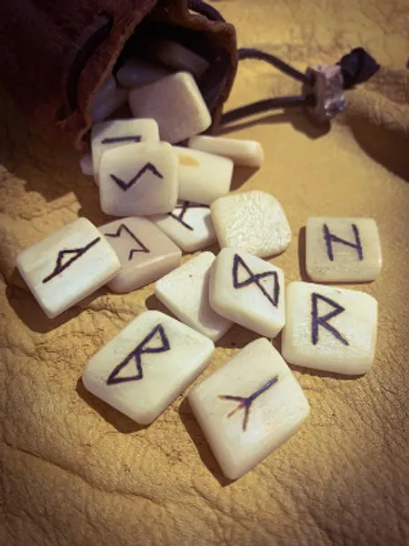 Bone Rune Set  Elder Futhark  Includes Hand Stitched | Etsy UK