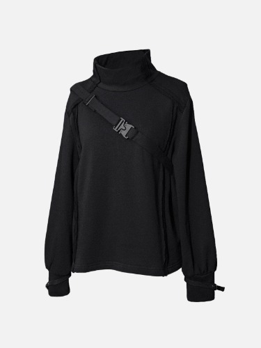 NEV Buckle-Embellished Pullover Hoodie | Black / XS