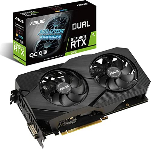 ASUS GeForce RTX 2060 Overclocked 6G GDDR6 Dual-Fan EVO Edition VR Ready HDMI DisplayPort DVI Graphics Card (DUAL-RTX2060-O6G-EVO) - Graphic Card