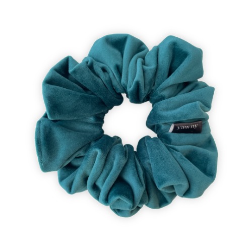 Teal Velvet Scrunchie - luxe