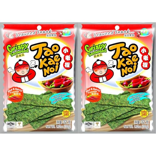 Tao Kae Noi Crispy Seaweed Snack Hot & Spicy 2x