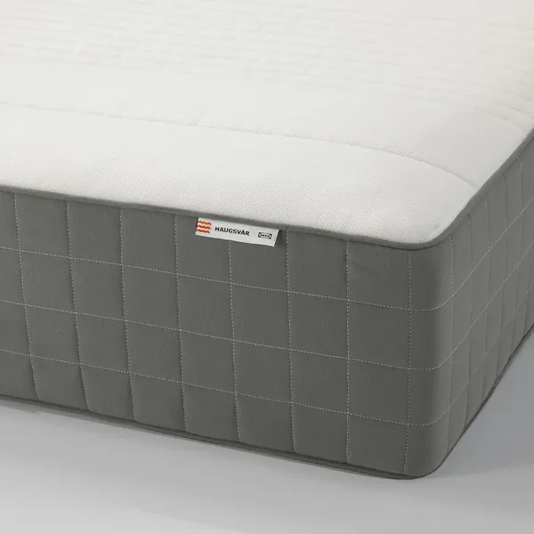 HAUGSVÄR Spring mattress - firm/dark gray Full