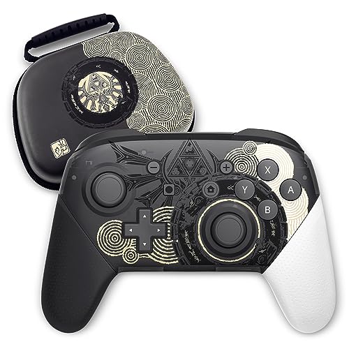 Switch Pro Controller, Wireless Switch Controllers with Carrying Storage Case, Upgraded Gamepad Switch Remote Replacement for Switch Controller Support NFC/Dual Vibration/Screenshot/Wake-up Function - Black and White