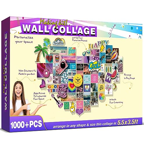 Heroange DIY Wall Collage Set Arts and Crafts Kit for Teen Girls Ages 10 11 12 13 14 15 Years Old Ideas Birthday Gifts Bedroom Aesthetic Personalize Your Space with Pre-Cut Designs & Pictures Décor