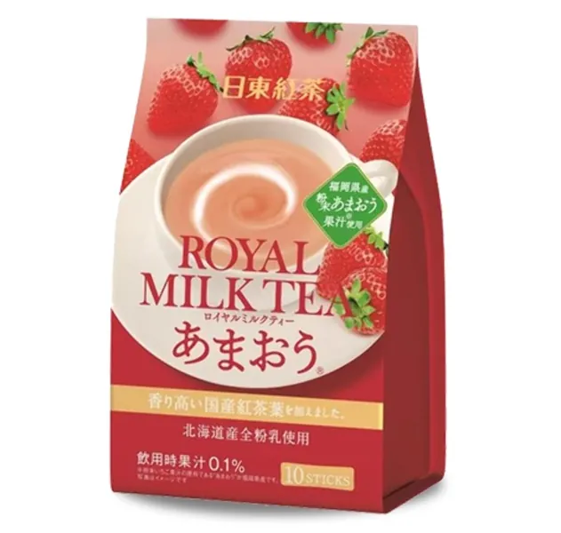 Nitto Tea Royal Milk Tea Amaou Strawberry Flavor (10 sticks) - 