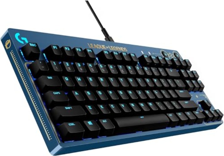 Logitech G PRO Mechanical Gaming Keyboard - Ultra-Portable Tenkeyless Design, Detachable USB Cable, LIGHTSYNC RGB Backlit Keys, Official League of Legends Edition (Renewed)
