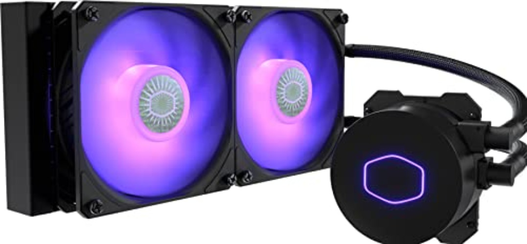 Cooler Master MasterLiquid ML240L V2 RGB CPU Liquid Cooler - Brighter Lighting Effects, 3rd Gen. Pump, Superior Radiator and Dual Advanced 120 mm SickleFlow Fans, Black - ML240L V2 RGB