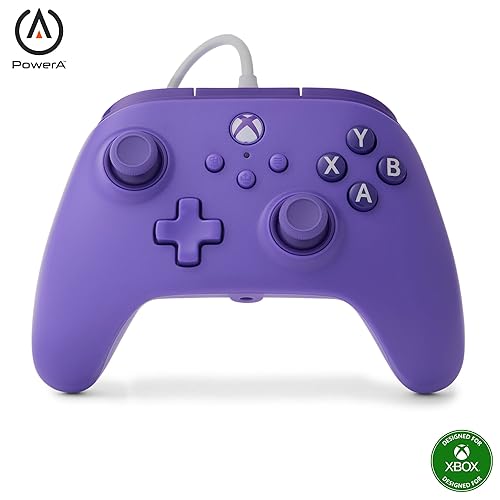 PowerA Wired Controller for Xbox Series X|S - Violet, gamepad, video game/gaming controller, works with Xbox One, Officially Licensed - Violet