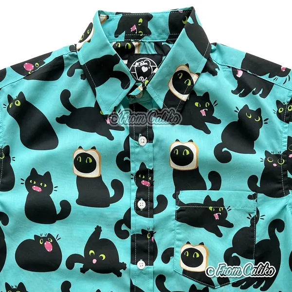 Void Cat Black Cat Button Up Shirt