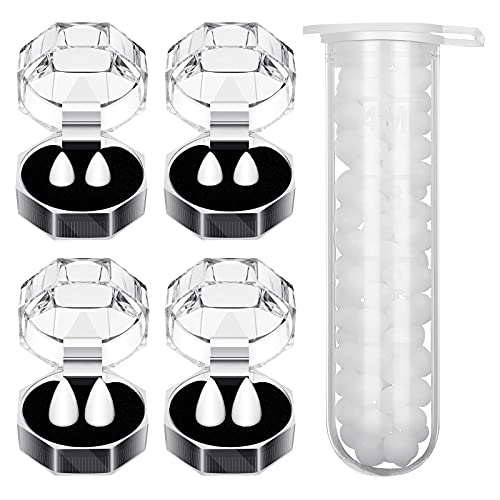 4 Pairs Vampire Fangs Fake Teeth with Teeth Pellets for Cosplay Props, White (13 mm, 15 mm) - 13 mm, 15 mm