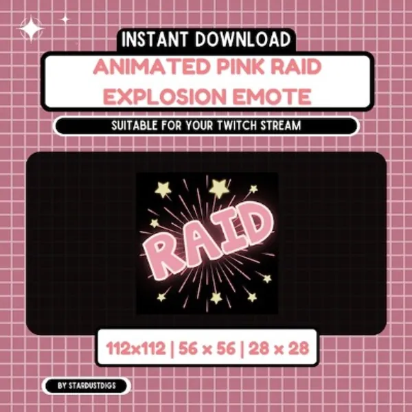 Animated Twitch Pink Raid Explosion Emote - Etsy