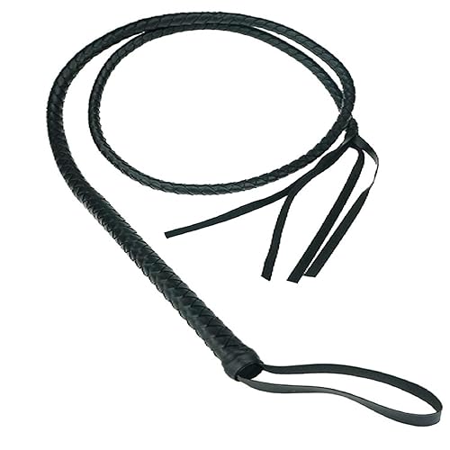 Funsveta Faux Leather Whip Halloween Circus Costume Costume Cosplay - Black