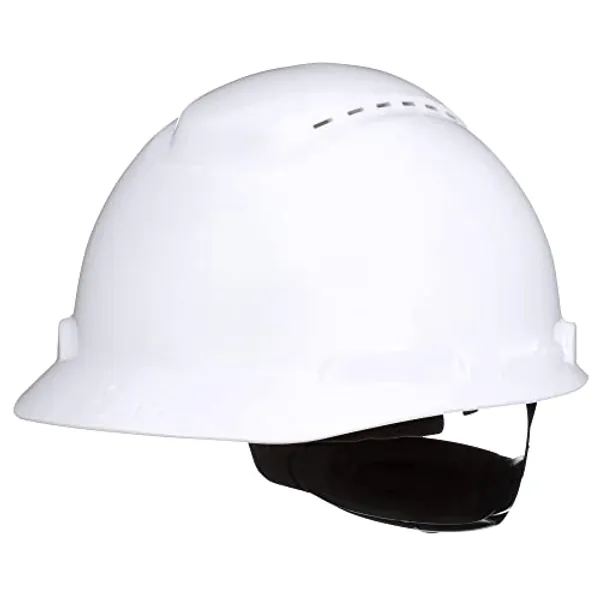3M Hard Hat SecureFit H-701SFV-UV, White, Vented Cap Style Safety Helmet with Uvicator Sensor, 4-Point Pressure Diffusion Ratchet Suspension, ANSI Z87.1