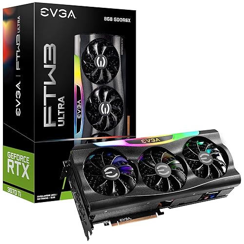 EVGA GeForce RTX 3070 Ti FTW3 Ultra Gaming, 08G-P5-3797-KL, 8GB GDDR6X, iCX3 Technology, ARGB LED, Metal Backplate