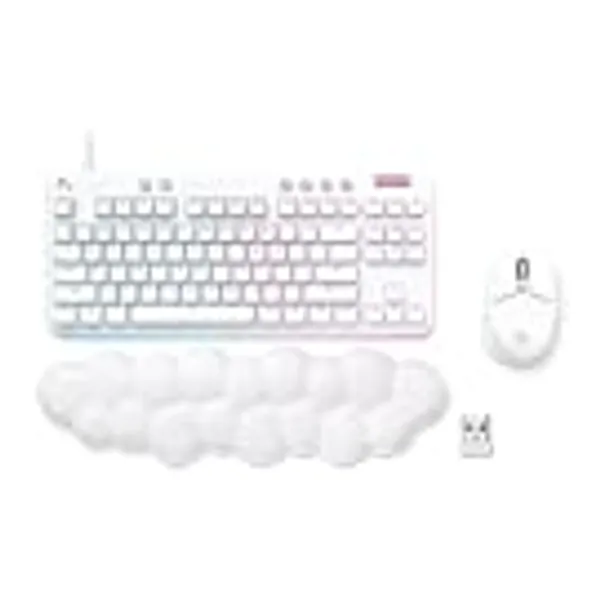 Logitech G713 Wired Mechanical Gaming Keyboard Clicky + Logitech G705 Wireless Gaming Mouse - White Mist