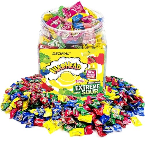 War-Heads Extreme Sour Candy, 2 lb ‎Tub 240 Pieces