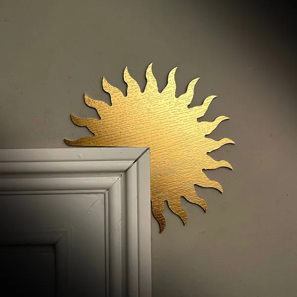 Sun Door Topper, Sun Door Corner Decor, Golden Sun decoration, Sun Wall Art Decor,  Boho Sun Decor, Rising Sun Door Corner Sitter,