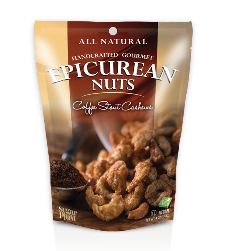 Epicurean Coffee Stout Cashews – 3 Pack by Sugar Plum | Gourmet Kettle-Cooked Cashews with Irish Stout & Coffee Blend | 4 oz Bags