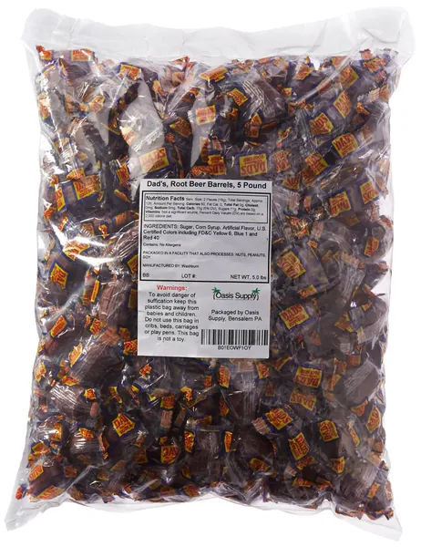 Washburn Candy Dad's, Root Beer Barrels, 5 Pound - 1