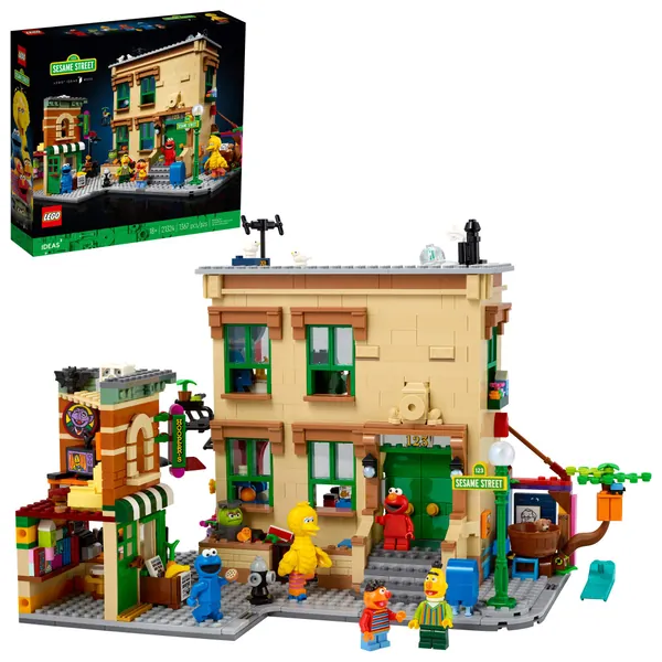 LEGO Ideas 123 Sesame Street 21324 Building Kit; Awesome Build-and-Display Model for Adults Featuring Elmo, Cookie Monster, Oscar The Grouch, Bert, Ernie and Big Bird, New 2021 (1,367 Pieces) - 
