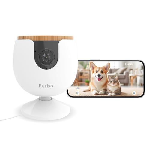 Furbo Mini New Pet Camera: Home Security Camera with Barking or Meowing Alerts, Cat or Dog Camera with Phone App, Smart Home Indoor Cam with 2-Way Speaker and Night Vision (No Subscription Required) - Mini Cam – Limited Features