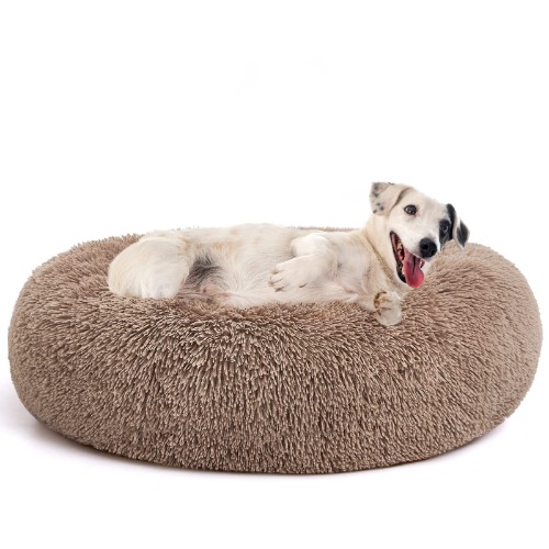 MIXJOY Orthopedic Dog Bed Comfortable Donut Cuddler Round Dog Bed Ultra Soft Washable Dog and Cat Cushion Bed (23''/30''/36'') (M(30'' x 30''), Brown) - M(30'' x 30'') Brown