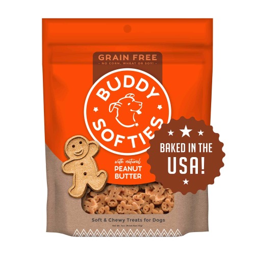 Buddy Biscuits Grain Free Soft & Chewy Dog Treats, Small Dog or Large Dogs Training with Peanut Butter 5 oz - Softies Peanut Butter 5 Ounce (Pack of 1)