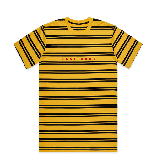 Embroidered Stripe Tee - Yellow/Black | Small