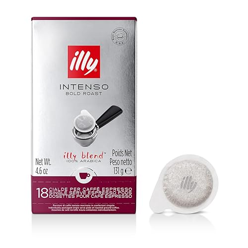 illy E.S.E. Coffee - Single-Serve Coffee Capsules & Pods - Coffee Pods – Intenso Dark Roast - Notes Of Cocoa & Dried Fruit - For E.S.E Coffee Machines - Extraordinary Aroma & Body – 18 Count - Intenso Bold Roast - 18 Count (Pack of 1)