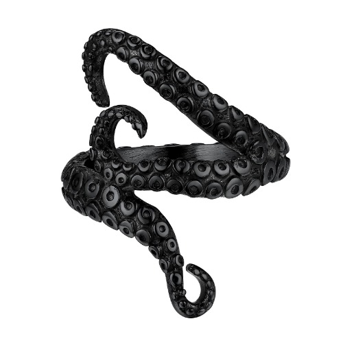 PROSTEEL Octopus Rings Aesthetic Grunge Vintage Punk Jewelry, Black/18K Gold Plated 316L Stainless Steel Ring for Men Women, Customize Words Available, Size 7-14, Come Gift Box