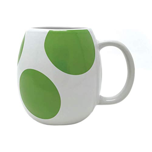 Super Mario 3D-Yoshi Egg Ceramic Mug - 1 Count (Pack of 1) - White