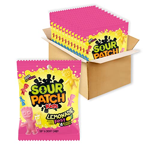 SOUR PATCH KIDS Lemonade Fest Soft & Chewy Candy, 12-3.61 oz Bags - Mixed-Fruit - 3.61 Ounce (Pack of 12)