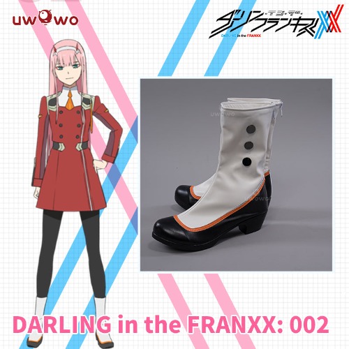 Uwowo Anime DARLING in the FRANXX: 002 Zero Two Uniform Cosplay Shoes Zero Two Shoes - 36