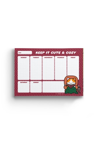 Cozy Cats - Book Time Munchie - A5 Weekly Planner Pad