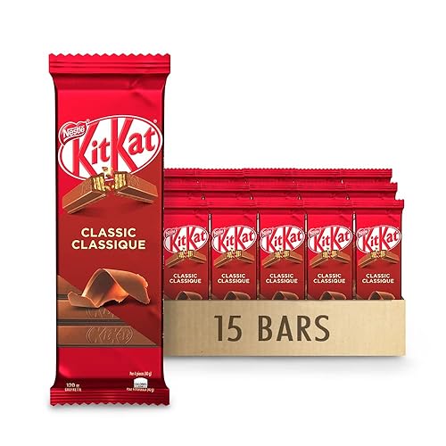 Kit Kat NESTLÉ KITKAT Classic Wafer Chocolate Bars, 120 g x 15 Bars - Chocolate - 15 Count (Pack of 1)