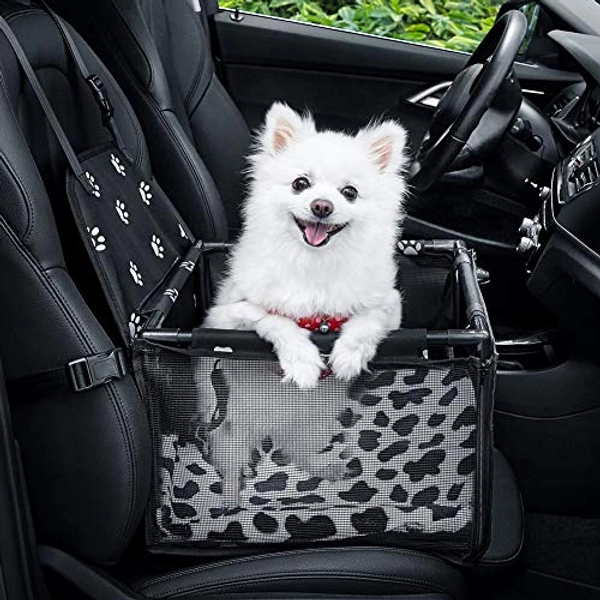 GENORTH Small Dog Car Seats for Small Dogs,Upgrade Folding Puppy/Pet Car Seat with PVC Frame Construction, Dog Booster Seats for Small Pets