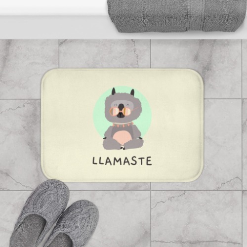 LLAMASTE Lama Bath Mat - 24" × 17"